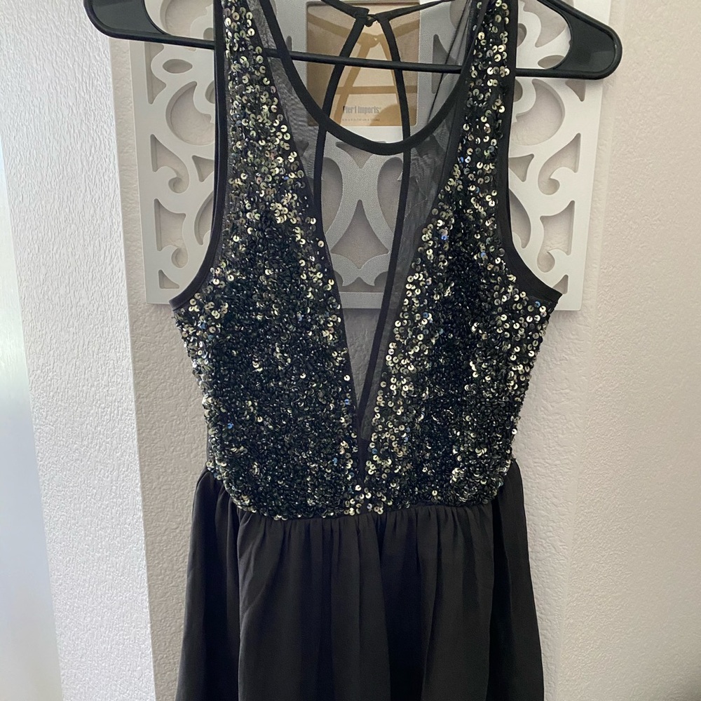 Black sequin black dress